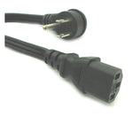INST CORD 3/16 3FT FLAT RA PLUG SPT-2 BLK PLUG 5-15P TO FEM C13