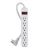 POWER BAR 6 O/LET 3FT CORD RA 45DEG PLUG WHT