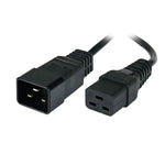 SERVER CORD 3/12 1FT RND BLK SJT C19 TO C20 FT2 105C 20A/250V