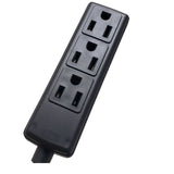 EXTENSION CORD 3/16 8FT 3 OUTLET BLK SJT 45DEG PLUG 13A 125V