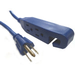 EXTENSION CORD 3/16 9.8FT SJTW BLUE 3 OUTLET 12A BLOCK HEATER