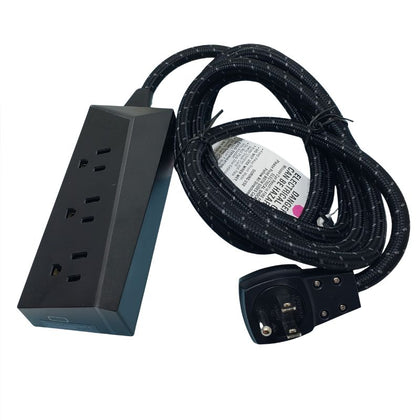 EXTENSION CORD 3/16 8FT 3O/LET BLK 360DEG ROTATING PL LED LIGHT