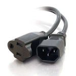 JUMPER CORD C14-NEMA 5-15R 3/16 1FT BLK JUMPER MALE TO EXT FEM