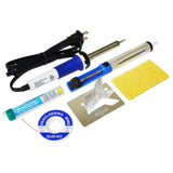 SOLDERING IRON 25W 2PRONG KIT W/DESOLDERING PUMP+WICK+SOLDER