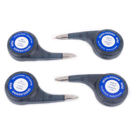 SOLDER WICK WITH WHEEL DISPENSER 5FT ASSORTED SIZES 4PCS/PACK