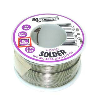 SOLDER WIRE 63/37 REGULAR 1/2LB 20AWG 0.040IN RA CORE