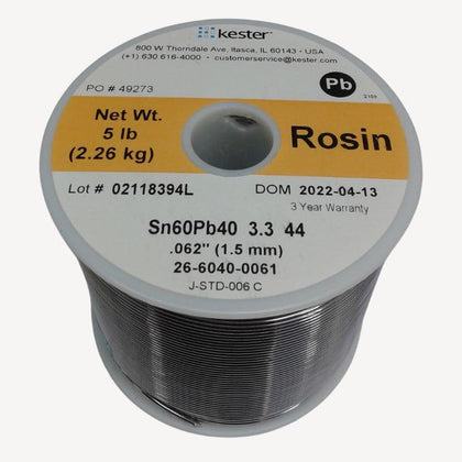 SOLDER WIRE 60/40 REGULAR 5LB 1.5MM 0.062IN DIA SN60PB40
