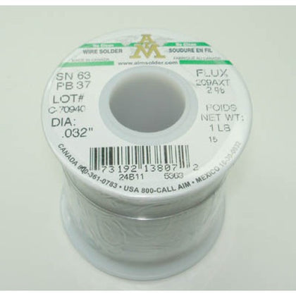 SOLDER WIRE 63/37 NO CLEAN 1LB GN GREEN ROSINCORE 2% 0.032