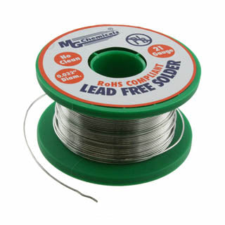 SOLDER WIRE LEAD FREE 1/2LB 21AWG 0.032IN SN96.5 AG3.5