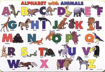 PLACEMAT ALPHABET WITH ANIMALS