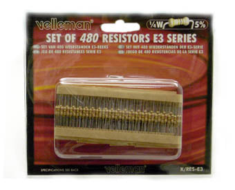 RESISTOR SET ASSORTED 1/4W 5% CF 30 EACH OF 16 VALUES
