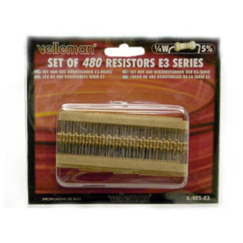 RESISTOR SET ASSORTED 1/4W 5% CF 3 EACH OF 16 VALUES
