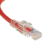 PATCH CORD CAT6 RED 1FT SNAGLESS BOOT