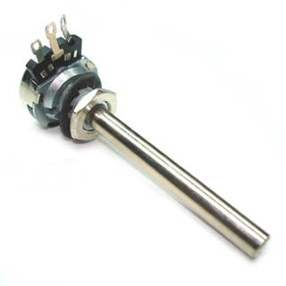 POT LOG 250K 1/4IN SOL 28MM 10% L/SHAFT{{