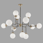 BISTRO MEDIUM CHANDELIER IN HAND RUBBED ANTIQUE BRASS WHT GLASS