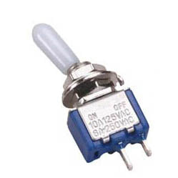 TOGGLE SWITCH 1P1T 10A ON-OFF 125VAC TH SOL W/COVERS 6MM HOLE