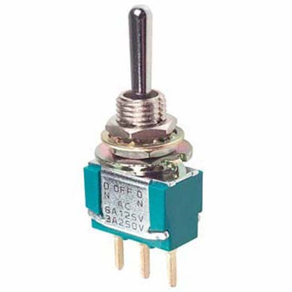 TOGGLE SWITCH 1P2T 6A ON-OFF-ON 125VAC TH SOL 6MM HOLE