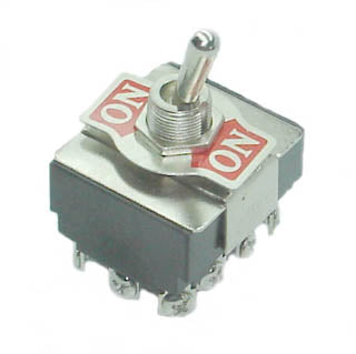 TOGGLE SWITCH 4P2T 15A ON-NONE- ON 125VAC TH SCR 12MM HOLE