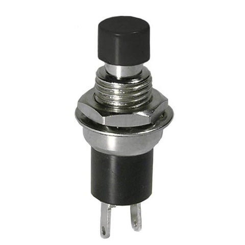 PUSH SWITCH MOM 1P1T NC THR SOL 7MM BLK CAP 1A/125VAC