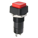 PUSH SWITCH MOM 1P1T NC THR SOL RED CAP SQ BUTTON 3A/125VAC