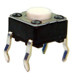 PUSH SWITCH MOM 1P1T NO PCST SQR 6X6MM ACTUATOR HT 1.2MM WHT
