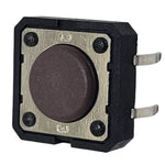 PUSH SWITCH MOM 1P1T NO PCST SQR 12X12MM ACTUATOR HT 1.2MM BRN