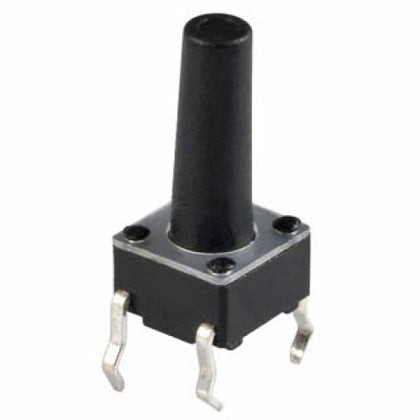 PUSH SWITCH MOM 1P1T NO PCST SQR 6X6MM ACTUATOR HT 9MM BLK