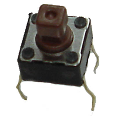 PUSH SWITCH MOM 1P1T NO PCST SQR 6X6MM ACTUATOR HT 3.8MM BROWN