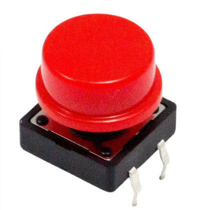 PUSH SWITCH MOM 1P1T NO PCST SQR 12X12MM CAP HT 4MM RED