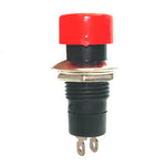 PUSH SWITCH MOM 1P1T NO THR SOL 12MM 3A/125VAC RED CAP