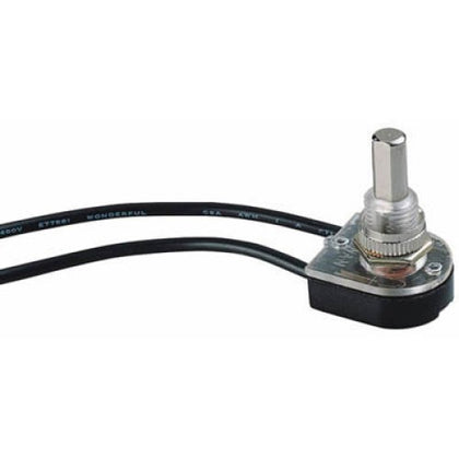 PUSH SWITCH LATCH 1P1T ON-OFF THR W/WIRE 9MM 6A/125VAC 3A/250V