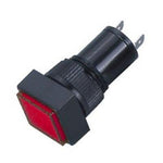 INDICATOR 12V LED 9MM RED CHMT SOL TAB SQUARE LENS