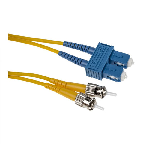 FIBER OPTIC PATCH CORD SC-ST 10M DUPLEX SM 9/125UM OFNR YEL