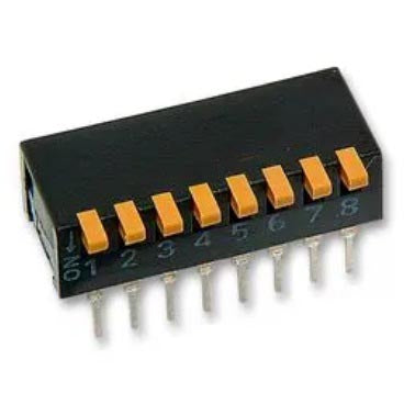 DIP SWITCH PIANO 8SW 16PIN SLIDE BLACK