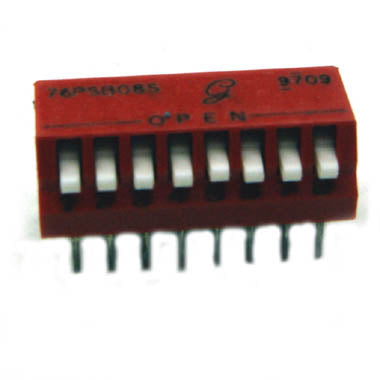 DIP SWITCH PIANO 8SW 16PIN SLIDE