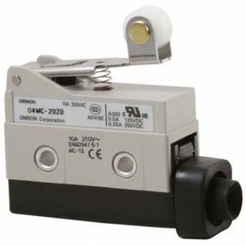 LIMIT SWITCH 1P2T NO/NC 55X38MM 56MM LEVER ROLLER 1A 25VAC
