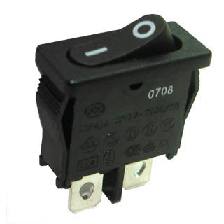 ROCKER SWITCH 1P1T 10A ON-OFF 250VAC QT 7X20MM BLK