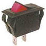ROCKER SWITCH 1P1T 16A ON-OFF 125VAC QT 13.5X28MM ACTU BLK/RED