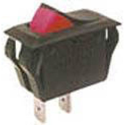 ROCKER SWITCH 1P1T 20A ON-OFF 125VAC QT 13.5X28MM ACTU BLK/RED
