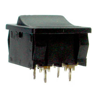 ROCKER SWITCH 2P1T 6A ON-OFF 250VAC PCMT 22X20MM BLK{{