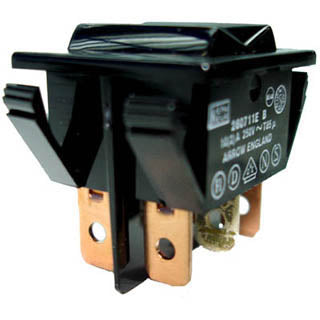 ROCKER SWITCH MOM 2P2T 10A ON- OFF-(ON) 250VAC QT 22X28MM BLK