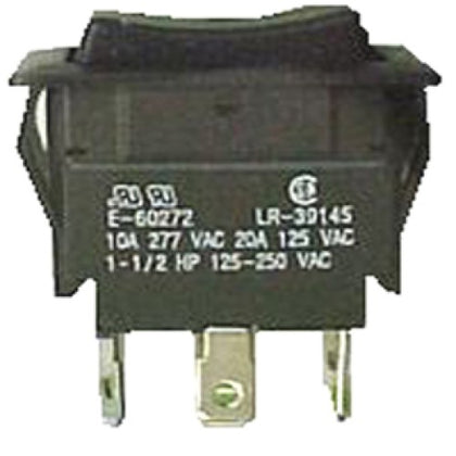 ROCKER SWITCH MOM 2P2T 20A (ON)- OFF-(ON) 125VAC QT 21X38MM BLK