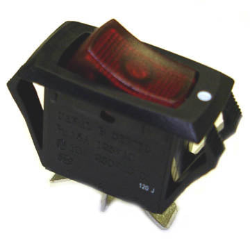 ROCKER SWITCH LIT 1P1T 15A ON- OFF 125VAC QT 13.5X28MM ACTU RED