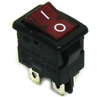 ROCKER SWITCH LIT 2P1T 12A ON- OFF 125VAC QT 13X20MM ACTU RED