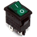 ROCKER SWITCH LIT 2P1T 12A ON- OFF 125VAC QT 13X20MM ACTU GRN