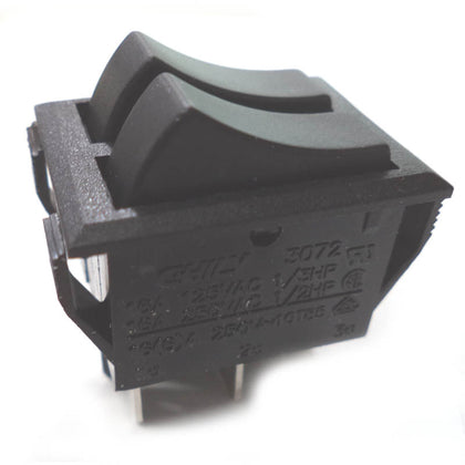 ROCKER SWITCH DUAL 2P1T 16A ON- OFF 125VAC QT 22X30MM BLK