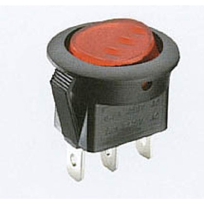 ROCKER SWITCH LIT 1P1T 6A ON-OFF 12VDC QT 14.5MM HOLE ACTU RED