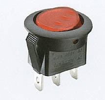 ROCKER SWITCH LIT 1P1T 6A ON-OFF 12VDC QT 14.5MM HOLE ACTU RED