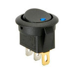 ROCKER SWITCH LIT 1P1T 16A ON- OFF 12VDC QT 20MM BLU LED