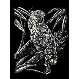 SILVER ENGRAVING COCKATOO